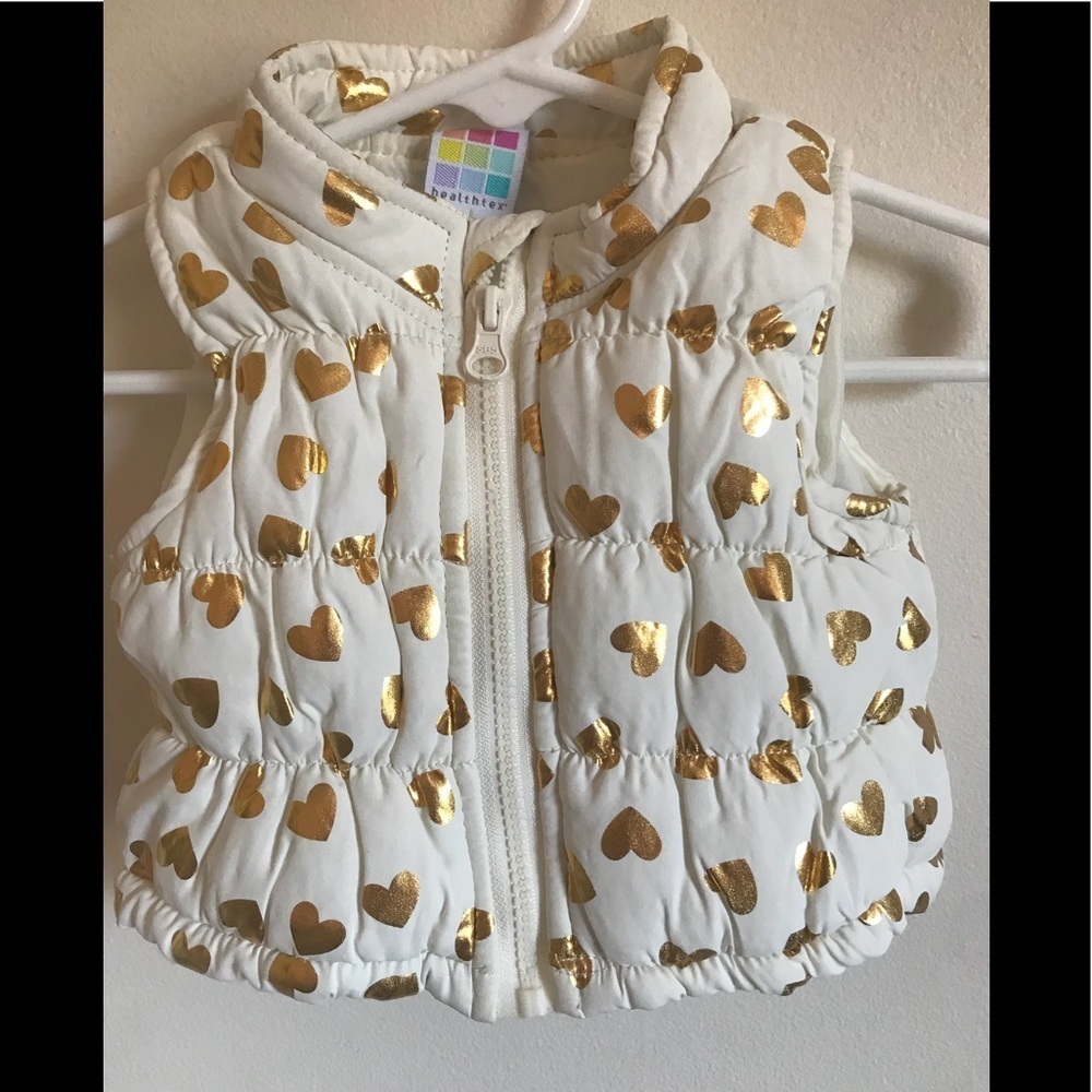 Baby Glitter Gold Hearts Vest